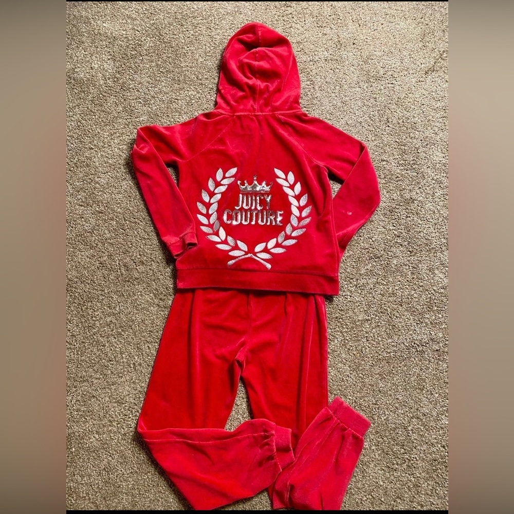 VTG Juicy Couture Red Bling Track Suit XS